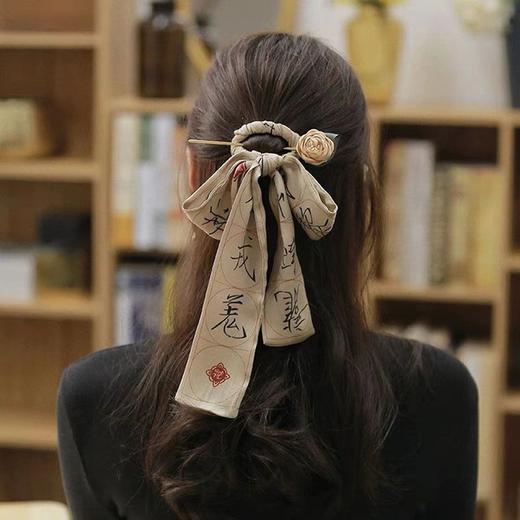 千字文发簪飘带发带后压简约古风女蝴蝶结汉服头饰盘发饰现代簪子 商品图6