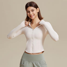 跃牌【禅语梵心系列】连帽晨跑步普拉提训练紧身运动上衣瑜伽外套 WT2437