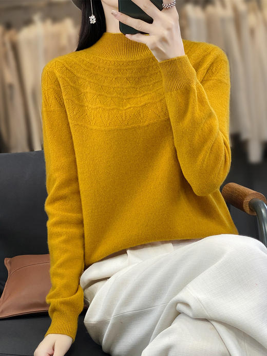 秋冬新款无缝一线成衣半高领打底衫QH-SMY-214 商品图1