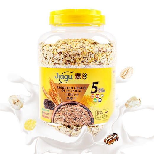 嘉谷（Jiagu）什锦五谷燕麦片  冲饮谷物 未添加蔗糖 即食代餐营养早餐 1800罐装 商品图5