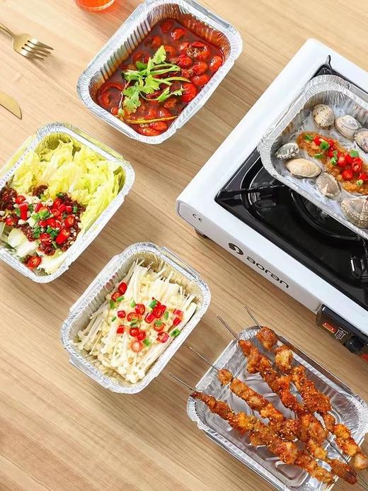 锡纸盒烧烤专用耐高温加厚带盖批发家用一次性长方形明火锡纸盘 商品图5