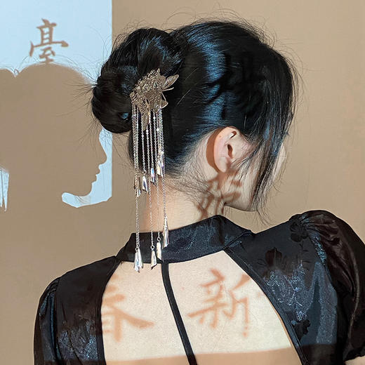 中式古风气质蝶恋花蝴蝶流苏碎银发簪夏季女生丸子头发饰 商品图1