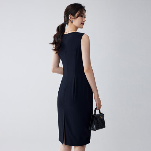 【优雅商务】罗蒙女士连衣裙知性气质百搭舒适无袖中长款连衣裙女 商品图4