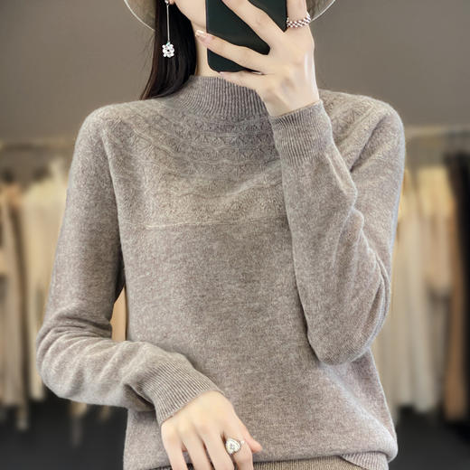 秋冬新款无缝一线成衣半高领打底衫QH-SMY-214 商品图5