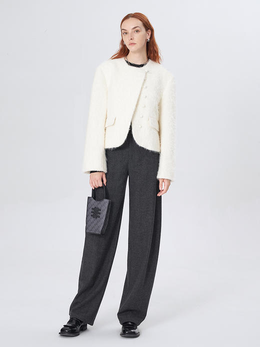 Self Who羊毛呢短款小香风外套女秋冬2023新款白色气质名媛小个子 商品图1