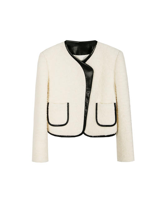 Self Who羊毛混纺圈圈纱短款小香风外套女秋冬2023新款气质名媛风 商品图4