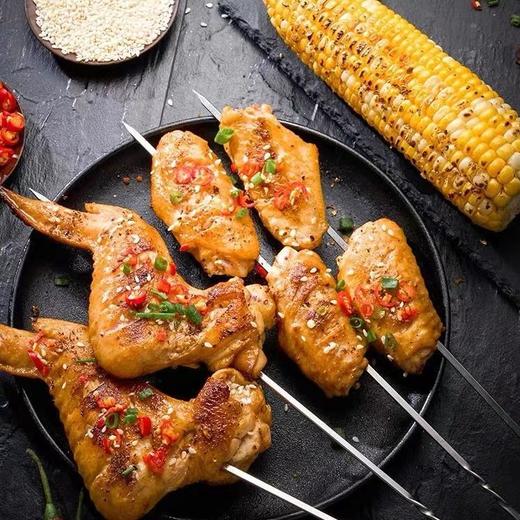 不锈钢扁签加厚 户外烧烤针羊肉串烤肉签子钢签铁签配件工具家用 商品图1