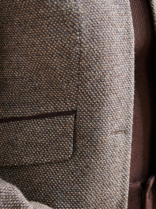 米思阳2025秋冬季新款复古通勤方领短外套一粒扣40%羊毛外套女3034 商品图4