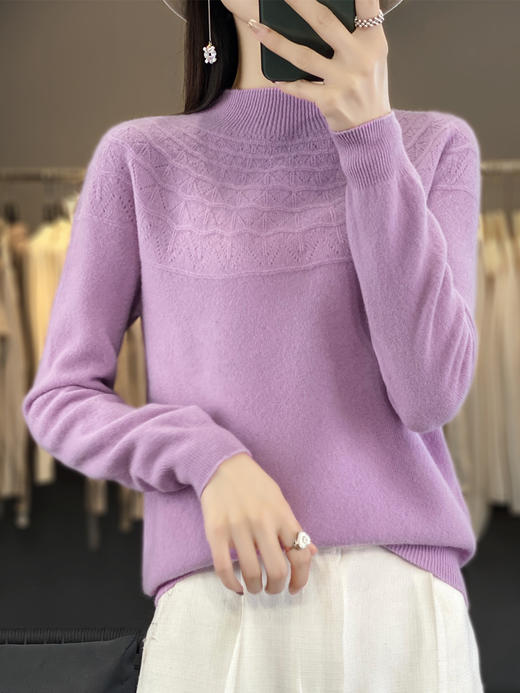 秋冬新款无缝一线成衣半高领打底衫QH-SMY-214 商品图3