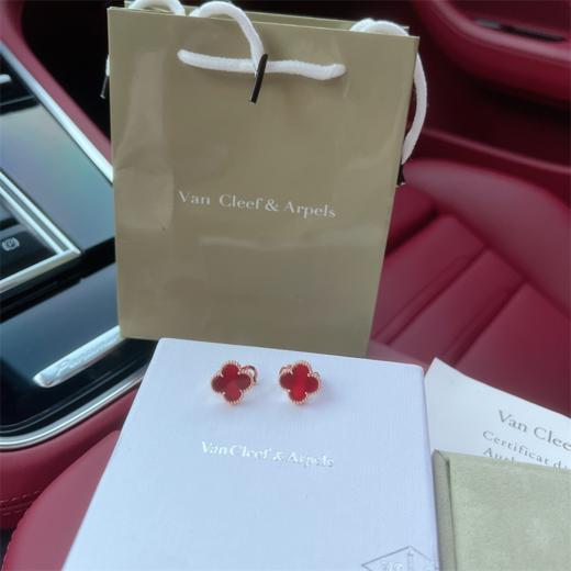 B053梵K雅宝/vca四叶草中号经典红贝母耳钉 商品图1
