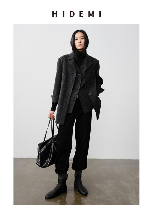 HIDEMI 复古水洗灯芯绒做旧感西裤直筒裤 商品图7