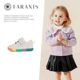 泰兰尼斯婴童段冬款加绒彩虹系列女孩运动鞋T01B1D1209