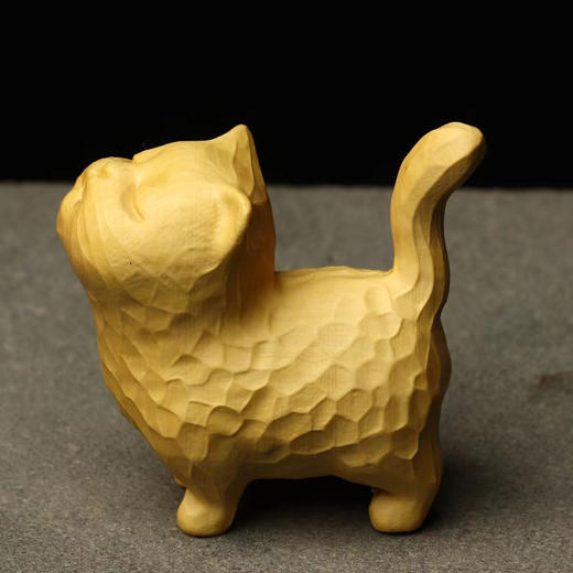 招财傲娇小猫°黄杨小摆件 商品图1