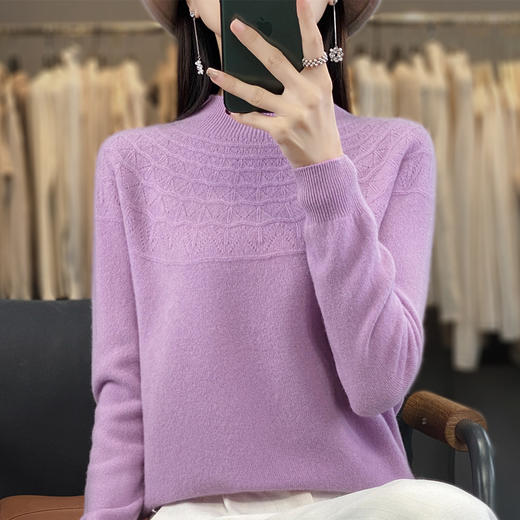 秋冬新款无缝一线成衣半高领打底衫QH-SMY-214 商品图8