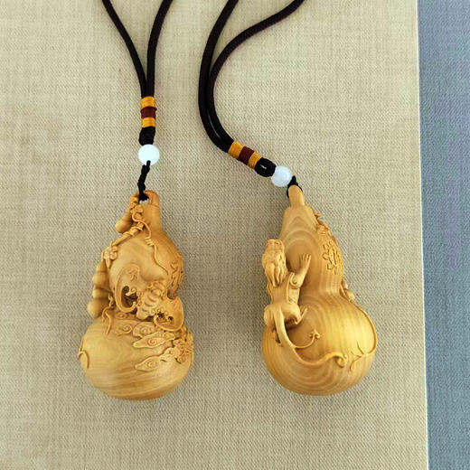 福寿双全°黄杨木大葫芦挂件(单个/款式随机) 商品图0