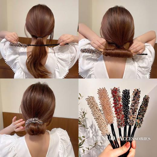 水晶盘发器丸子头盘发神器网红2022新款夏天懒人编发造型蓬松挽发 商品图1