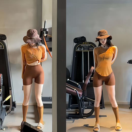 跃牌【禅语梵心系列】修身透气拼色网纱罩衫  CX2411（无胸垫） 商品图5