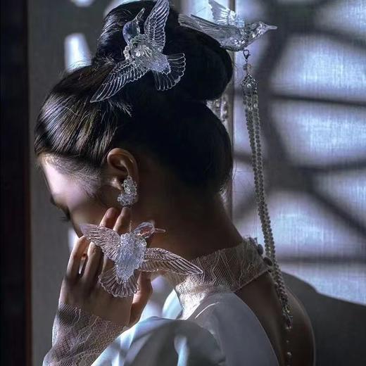 新娘婚纱发饰礼服汉服头饰流苏发簪艺术写真造型新中式新娘头饰 商品图5