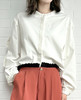 TYNVIE 纽扣装饰廓形长袖上衣-白色 商品缩略图3