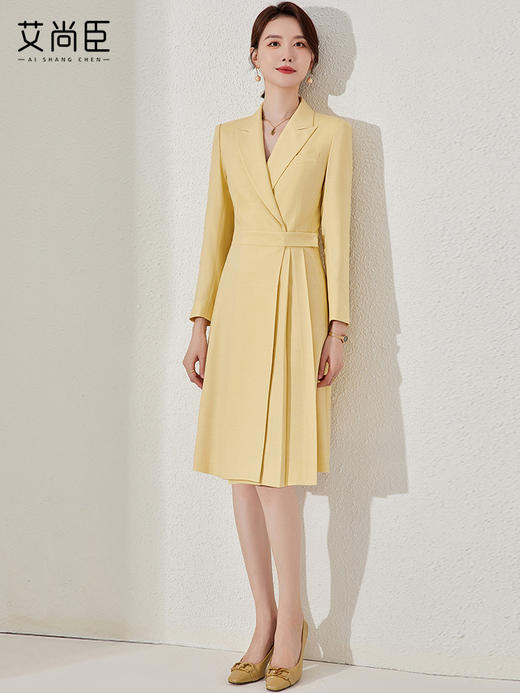艾尚臣高级感西装连衣裙女秋季职业装气质女神范裙子主持人上镜装 商品图3