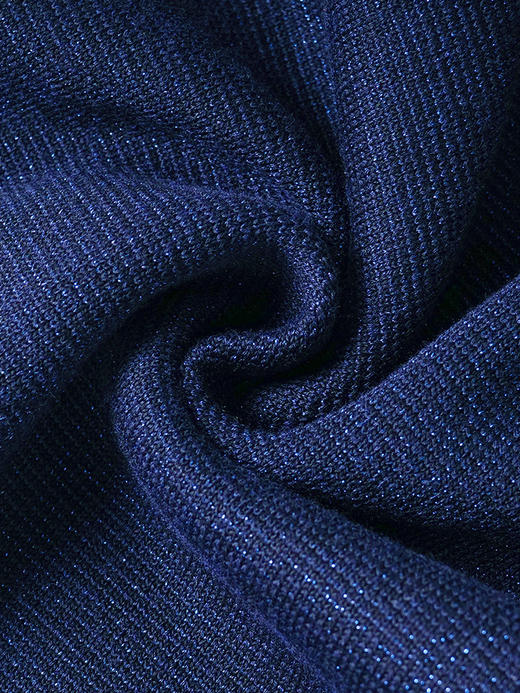 剩S/M 米思阳2025秋冬季新款时尚设计感藏蓝色连衣裙亮丝减龄百褶裙子3086 商品图3