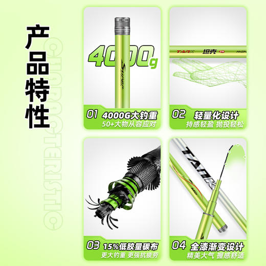 【猛攻淦将战队】坦克轻量鲢鳙大物竿鱼竿手竿超轻超硬钓鱼竿手杆大物杆台钓竿 商品图3
