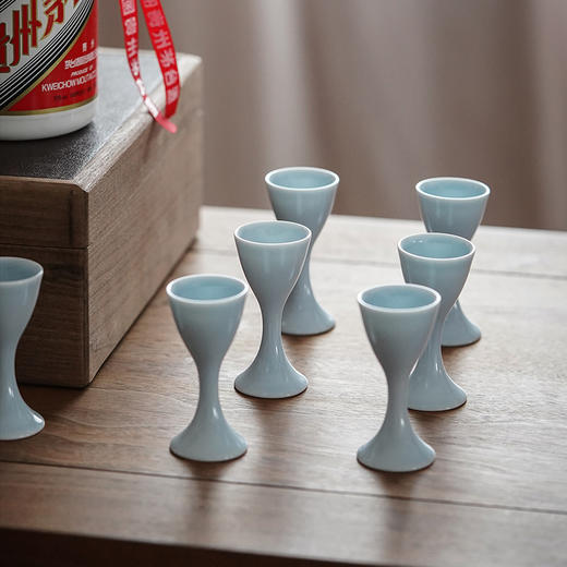 龙德堂陶艺  翠玉酒杯(玉汝釉)12只  (库存咨询客服) 商品图3