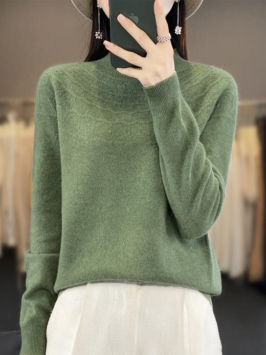 秋冬新款无缝一线成衣半高领打底衫QH-SMY-214 商品图2