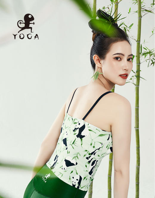 壁虎瑜伽水母纱面料【节节高升-上衣】印花背心（可拆卸胸垫）清仓不退不换 商品图3
