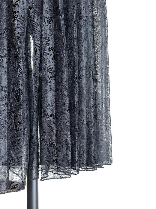 TYNVIE 拼接蕾丝裙摆铅笔裙-黑色 商品图8