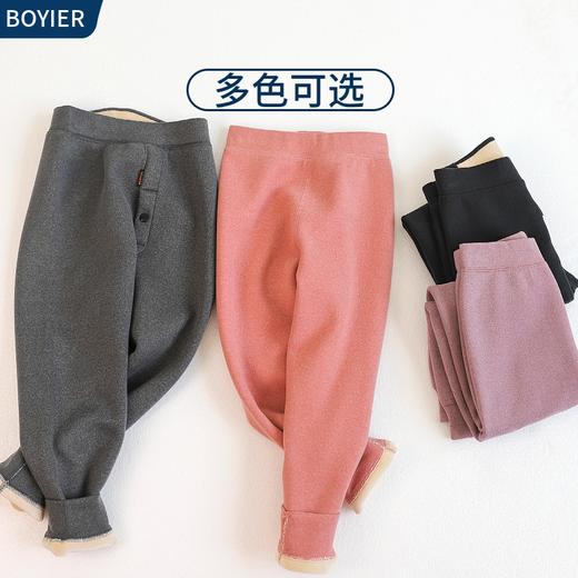 儿童保暖裤一体绒加厚棉裤男童秋冬德绒棉毛裤女童加绒高腰打底裤 商品图2