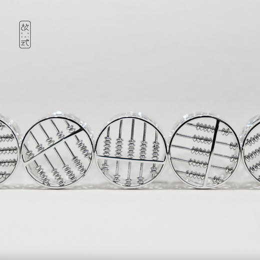 故式珠盘万财·算盘茶盖置·茶桌招财摆件·925银 商品图2