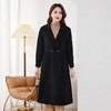 HR WL82129-19羊毛大衣气质翻领遮肉显瘦纯色毛呢外套 商品缩略图1