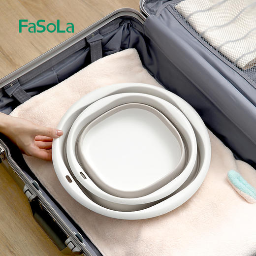 FaSoLa可折叠洗脸盆学生宿舍洗衣盆子便携式旅行大小号塑料洗脚盆 商品图4