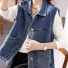 百媚生 牛仔马甲背心口袋宽松马夹外套X103 商品缩略图0