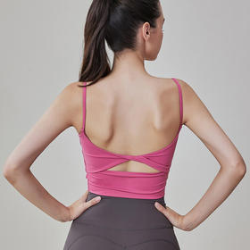 跃牌【周游世界系列】细肩带外穿瑜伽背心收副乳防震跑步健身美背运动内衣 BR1473（带胸垫）