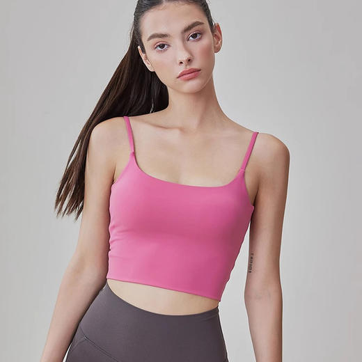 跃牌【周游世界系列】细肩带外穿瑜伽背心收副乳防震跑步健身美背运动内衣 BR1473（带胸垫） 商品图2