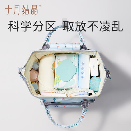 USB款双肩多功能外出大容量妈咪包 赠【湿巾25抽*5包+纸巾100抽*5包】 商品图4