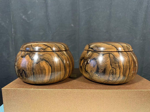 铭木棋笥 黑柿木围棋罐（日本工艺）渡边制作48号 商品图8