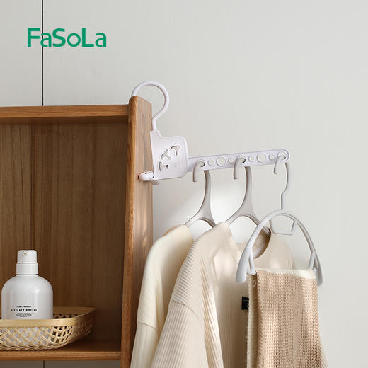 FaSoLa折叠晾衣架便携式旅游酒店出差神器晾晒挂架多功能五孔衣架 商品图7