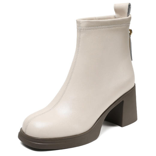 ZM 233523真皮粗高跟时装马丁靴及踝靴瘦瘦靴短靴 商品图4