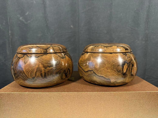 铭木棋笥 黑柿木围棋罐（日本工艺）渡边制作48号 商品图4