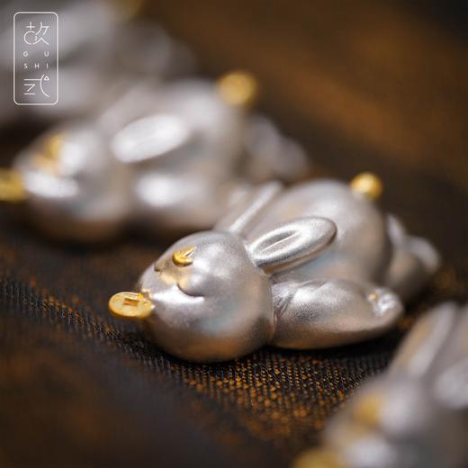 故式·金钱兔茶枕 茶道摆件茶宠茶配件笔搁置 黄铜镀金镀银 商品图1