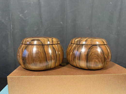 铭木棋笥 黑柿木围棋罐（日本工艺）渡边制作48号 商品图0