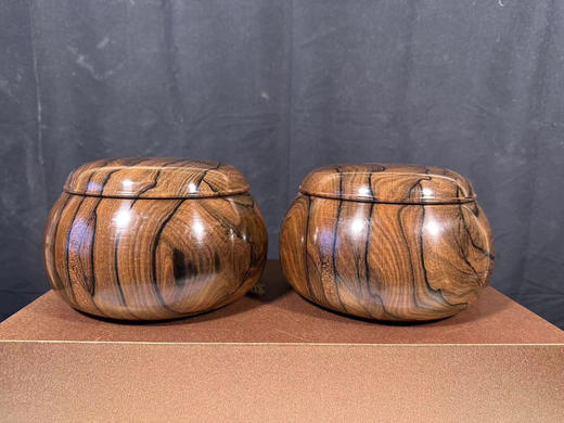 铭木棋笥 黑柿木围棋罐（日本工艺）渡边制作48号 商品图3