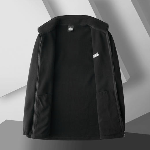 【摇粒绒】【新款DK】大依优型大码摇粒绒抓绒外套立领休闲男宽松加肥加大码秋装上衣胖子 商品图3