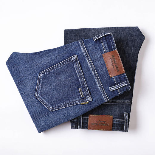 红览 男士牛仔裤春秋高腰直筒长裤338 商品图4