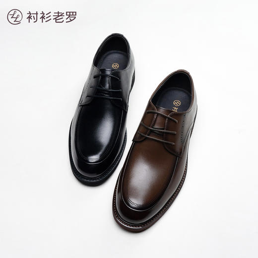 时尚通勤光面系带真皮皮鞋 商品图4