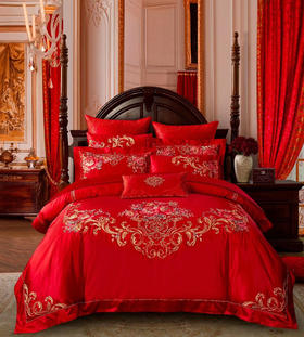 明超婚庆绣花四件套200x230cm