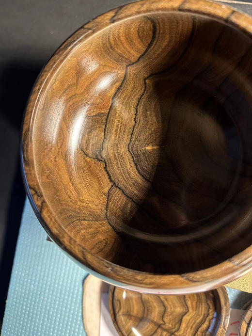 铭木棋笥 黑柿木围棋罐（日本工艺）渡边制作48号 商品图11